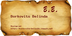 Borkovits Belinda névjegykártya